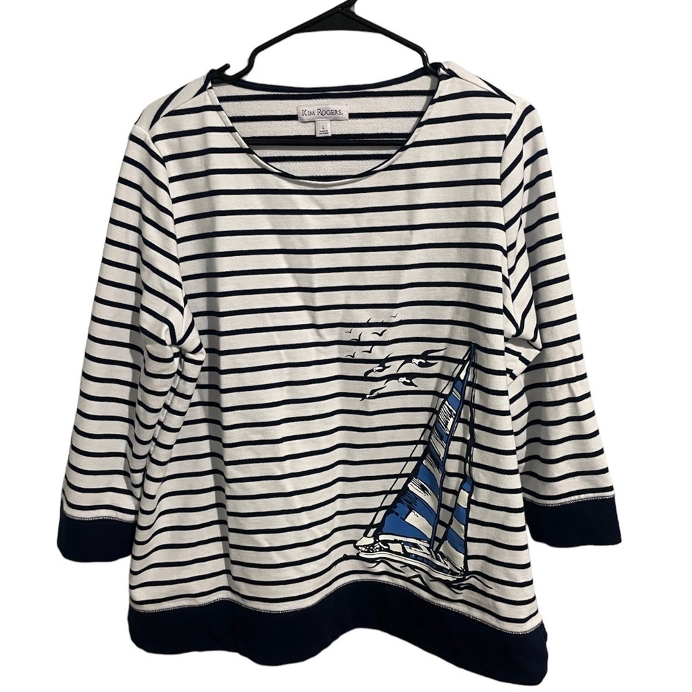 Kim Rodgers navy white,runs half size small